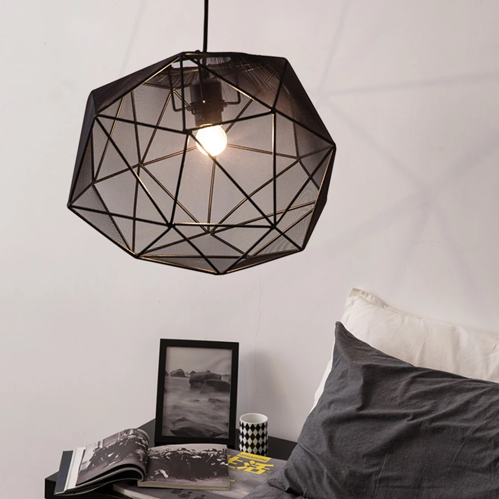 

Cloth hanging lamps geometry pendant Lights minimalist Personality Creative Restaurant Bar Terrace Cafe Decorative black white