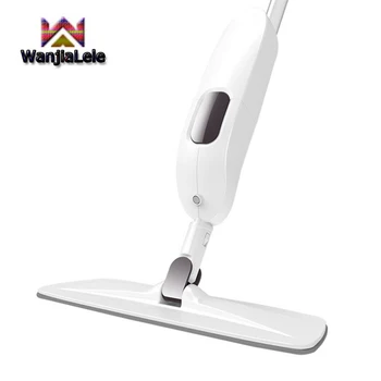 

WanjiaLele New Spray flat mopa With reusable magic microfiber clean mop 360° Rotation Metal Handle mops Cleaning tools household