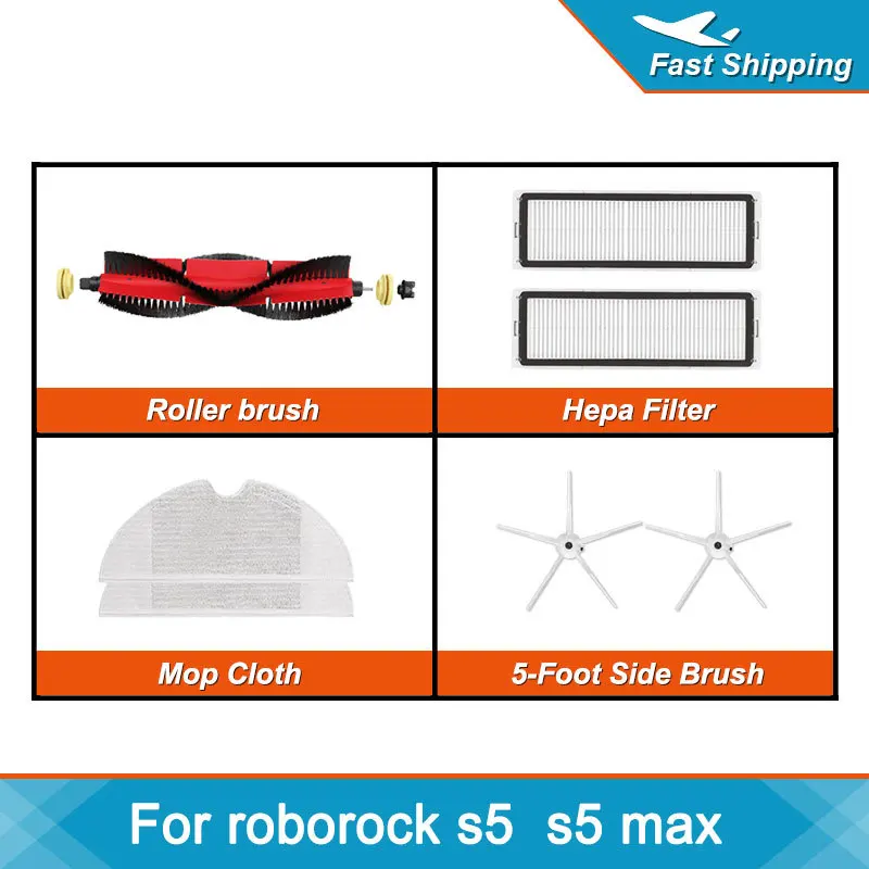 Запчасти для пылесосов XiaoMi Roborock S50 S51 S55 S60 S6 Pure S5Max Hepa фильтр боковая основная щетка