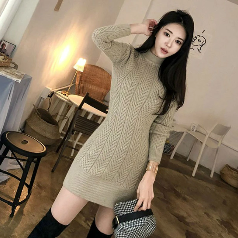 white wrap sweater dress