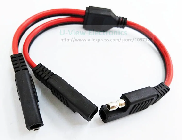 NCHTEK 14AWG от 1 до 2 SAE силовой удлинитель адаптер разъем 2Pin быстрое подключение разъём 30 см/ /1 шт