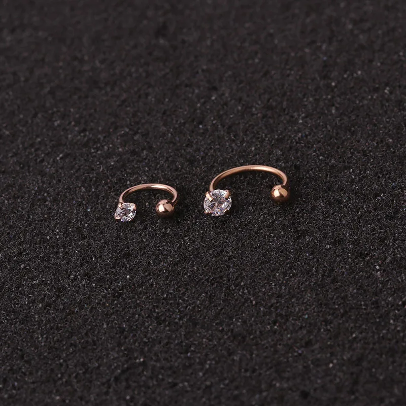Piercing Jewelry Body Piercing Earrings Ear Piercing Jewelry Ear Studs Metal Jewelry Hoop Earrings Body Piercing Jewelry Body Jewelry 1pc 6/8mm Stainless Steel Zircon Cz Hoop Tragus Cartilage Helix Stud Earring Conch Rook Daith Lobe Ear Screw Piercing