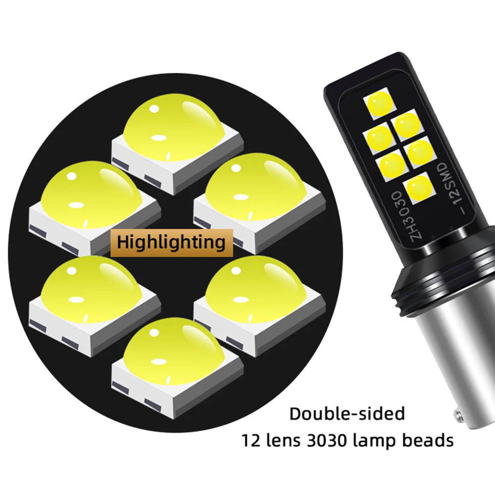 1156 BA15S 1157 BA15D T20 7440 7443 580 12SMD 3030 чипы автомобильные аксессуары светодиодный