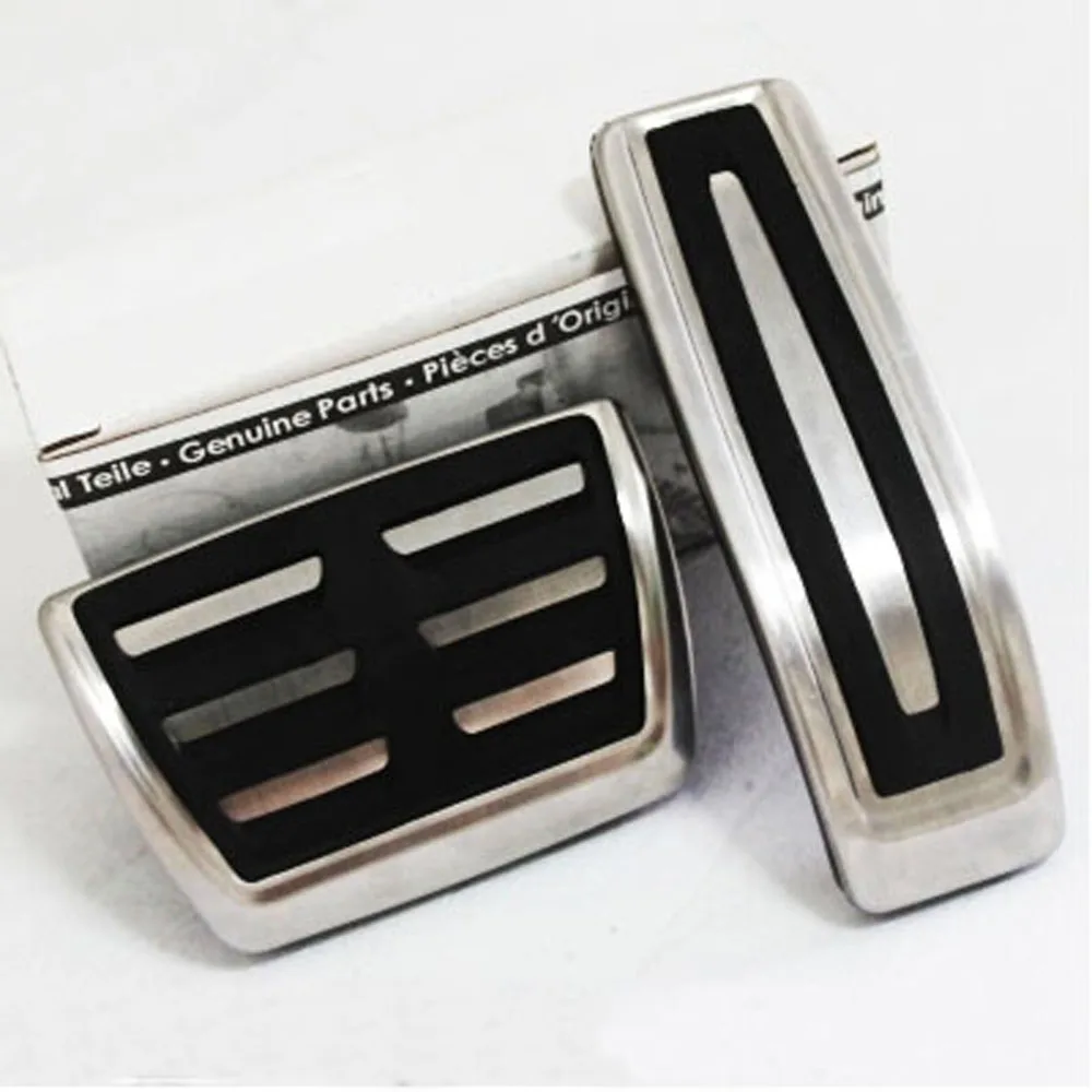 Stainless Steel Gas Accelerator Fuel Brake Pedals AT Plate Pad For Audi