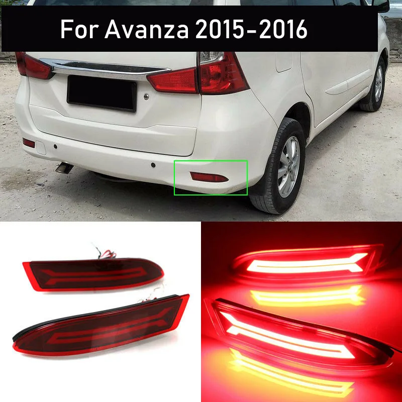 Для Toyota Avanza 2015-2016 светодиодная противотуманная фара для заднего бампера с
