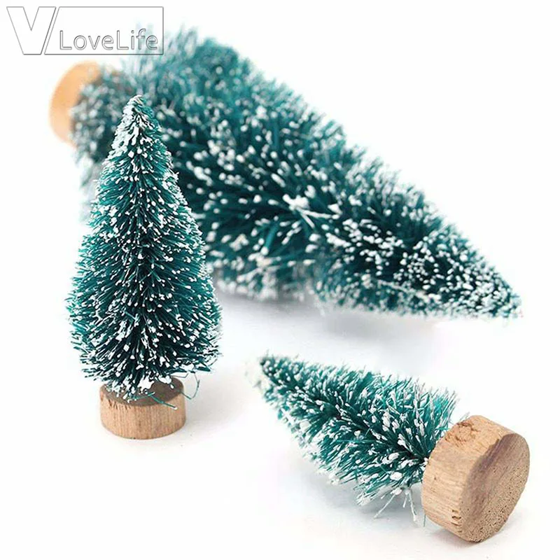 

5Pcs 12.5cm DIY Mini White New Year's Christmas Tree arbol de navidad Christmas Decorations For Home Village House Decor