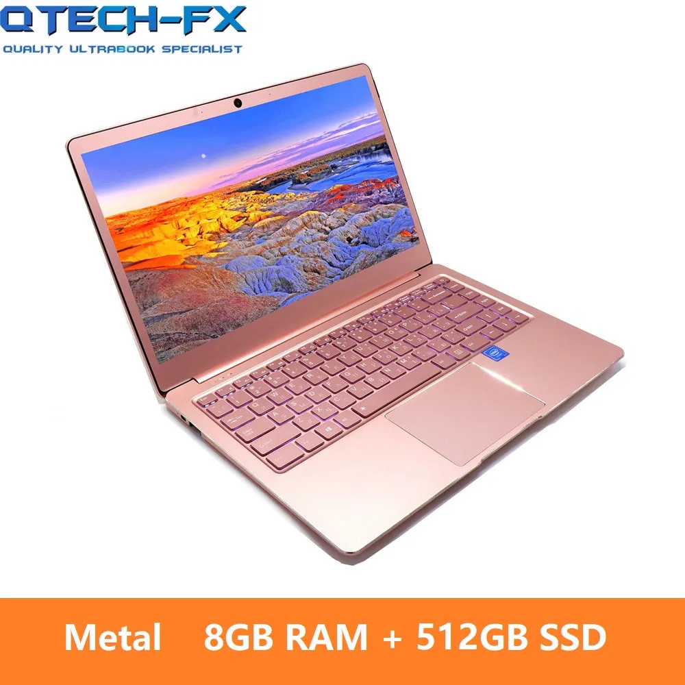 Металлический ультрабук 512GB SSD или 128GB SSD+ 8GB ram cpu Intel 4 Core Windows10 1080P арабский Французский Испанский Русский клавиатура с подсветкой - Цвет: 8-512PK