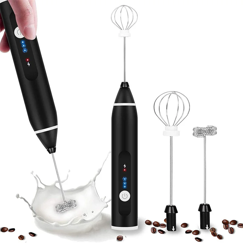 Milk Frother Usb Rechargeable Handheld Electric Whisk Coffee Mixer Milk  Bubbler Foam Maker Mini Blender for Coffee with Stand - AliExpress