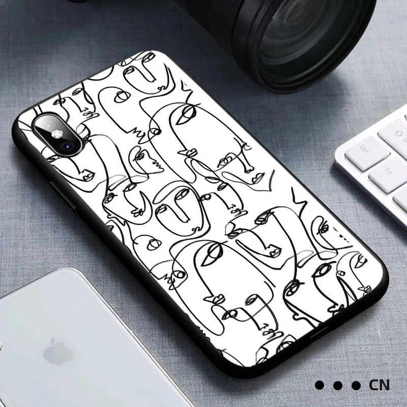 simple line art Phone Case For OPPO Reno 2 Z A37 A83 A75 A77 A57 A53 A33 A59 F3 F5 F7 A1 A3 A1K A5 A9 2020 Cover Matte Capa | Мобильные