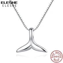 ELESHE 925 пробы Серебряное ожерелье для женщин океанская морская рыба киты хвост ожерелье с подвеской-русалкой с длинной цепочкой серебряные ювелирные изделия