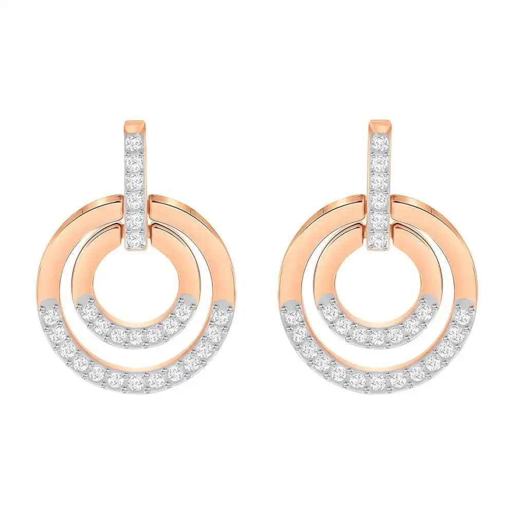 

High quality SWA new round double circle round modern elegant ear nails, super beautiful lady's exquisite ear nails