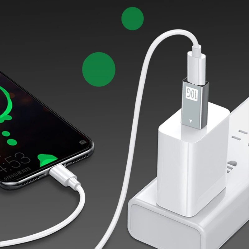 Aluminum Alloy Shell Usb To Type-C Gen2 Usb3.1 Adapter Converter Built-In Chip. 