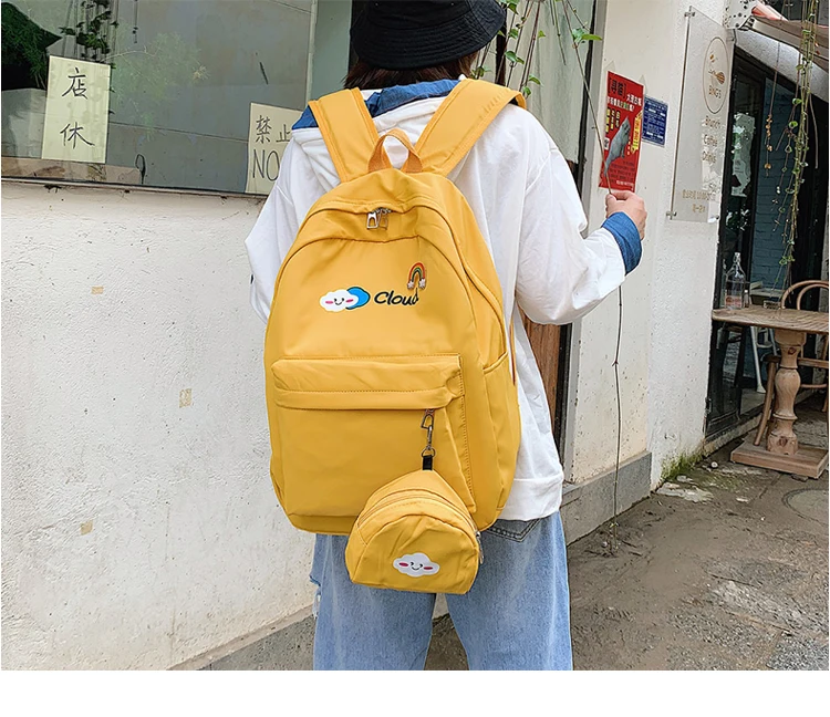 Водонепроницаемый нейлоновый женский рюкзак в японском стиле, школьные сумки для девочек-подростков, 2 комплекта, женский многофункциональный рюкзак