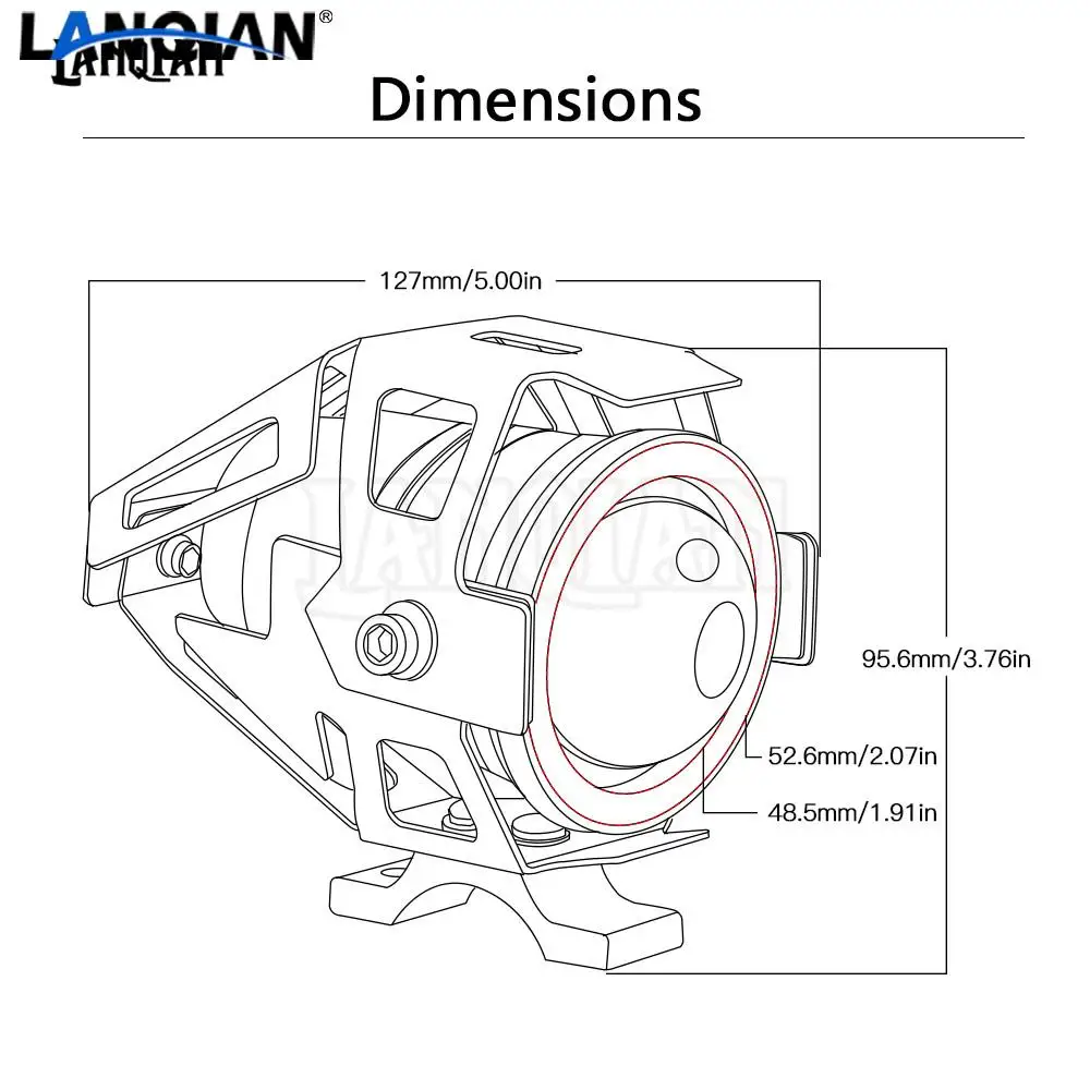 Universal Motorcycle LED Light U5 12V Auxiliary Lamp Driving headlight DRL Fog Light For BMW R1200RT S1000R F800GT Accessories