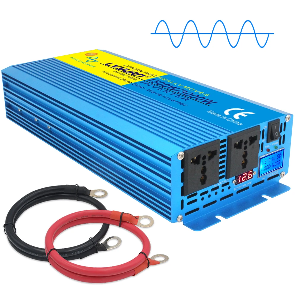2000//4000W Car Caravan Pure Sine Wave Power Inverter DC 24V to AC 220V 230V 240V