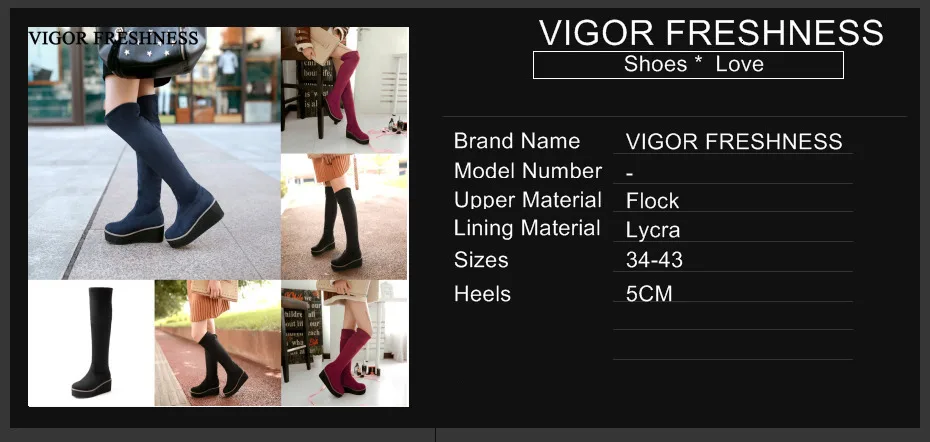 VIGOR/свежесть, женские сапоги на платформе, Каблук 5 см, обувь женские осенние сапоги обувь на платформе зимние сапоги выше колена, размеры 34-43, MY470