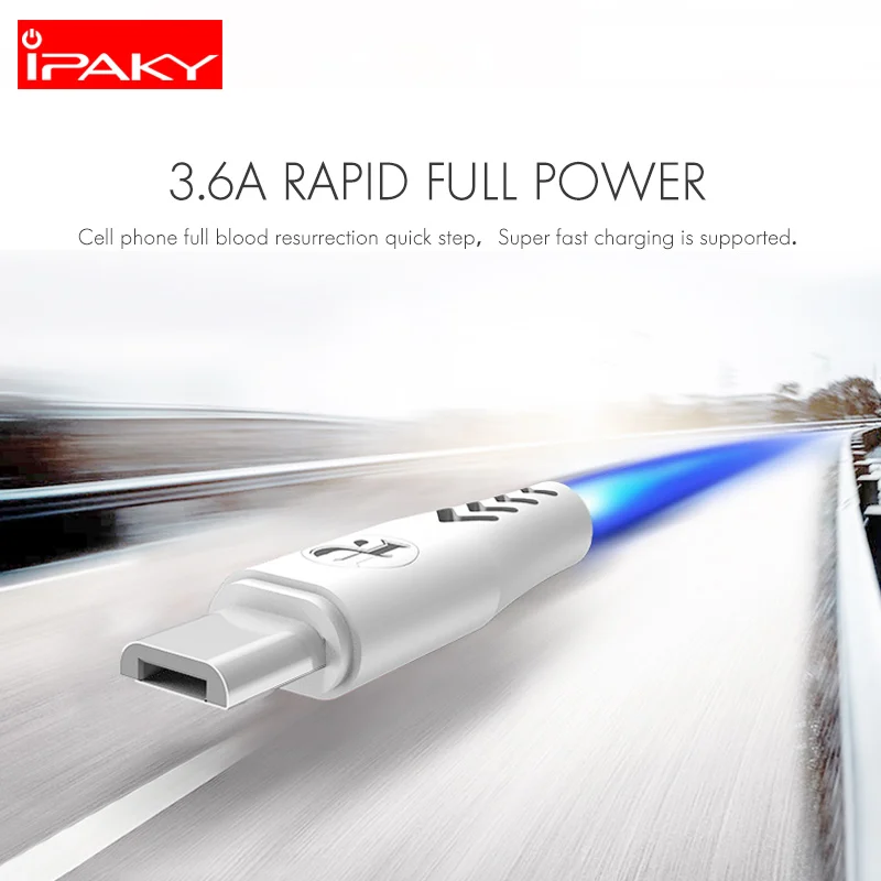 IPAKY 3.6A кабель типа C 18 Вт USB C кабель для мобильного телефона Синхронизация данных Быстрая зарядка кабель типа C для huawei Xiaomi Redmi samsung LG