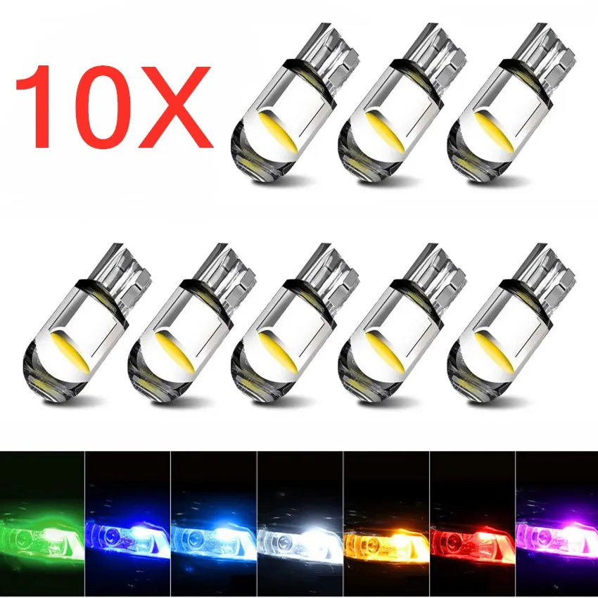 10pcs Car T10 Wedge White LED Bulbs License Plate Interior Lights Accessories 