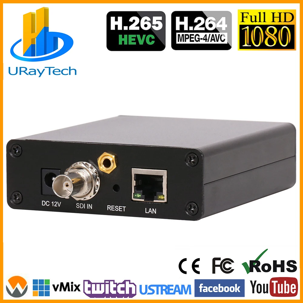 HEVC H.265 H.264 SD HD 3g SDI в IP кодировщик живого потокового видео аудио кодировщик конвертер с HTTP, RTSP, RTMP, UDP, ONVIF, HLS