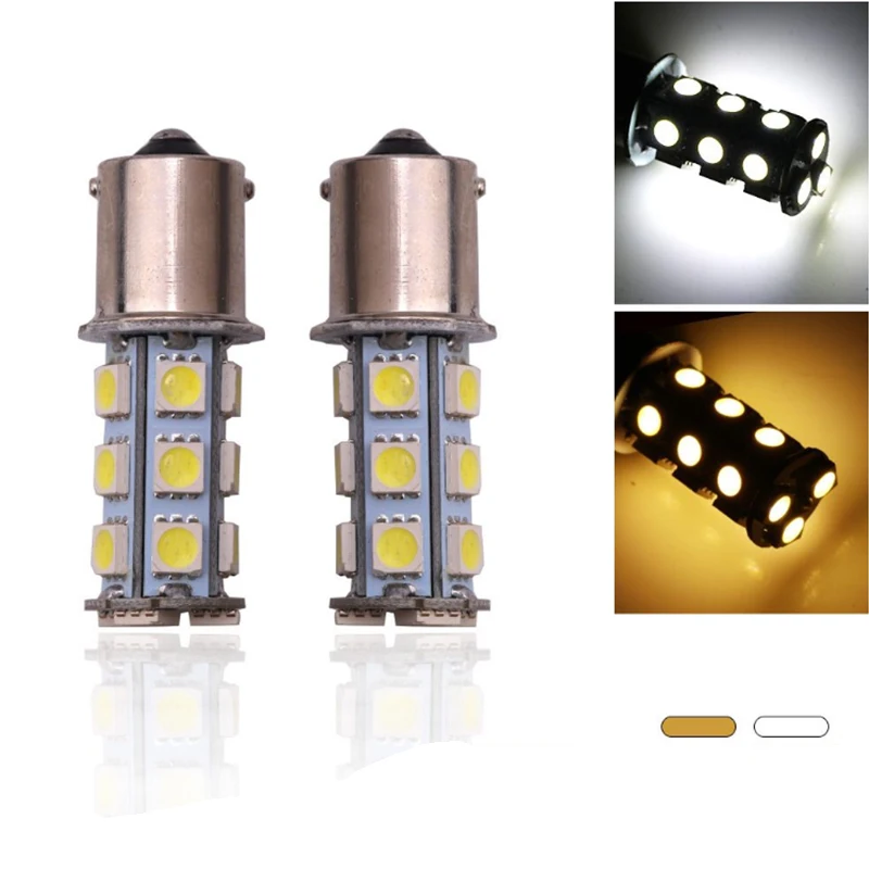 6 шт 5050 1156 BA15S 18SMD Белый светодиодный лампа P21w R5W R10W 1157 светодиодный лампы сигнала поворота Фары заднего хода автомобиля светильник Хвост Парковка