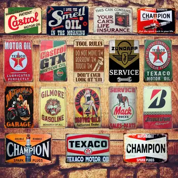 

Motor Oil Plaque Vintage Metal Tin Signs Home Bar Pub Garage Gas Station Decorative Iron Plates Wall Stickers Art Poster N198