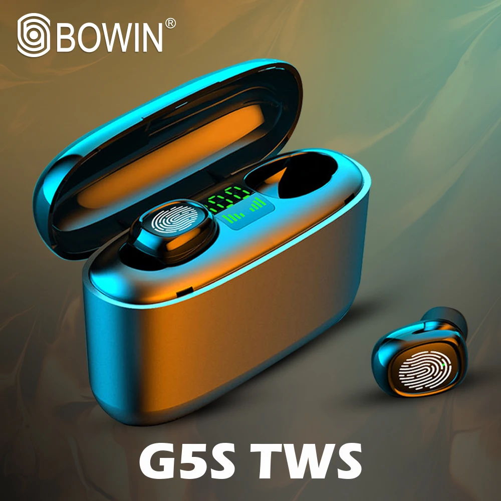 

BOWIN 2020 NEW G5S TWS 3500mah LED Bluetooth Wireless Earphones waterproof IPX7 Noise Cancel Touch Control Sport Headset