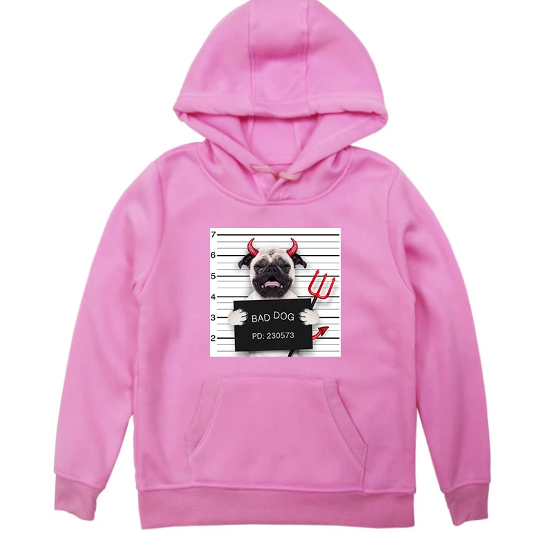 Hoodies 2 Милые толстовки для детей толстовки с длинными рукавами с принтом «Bad Dog» и «Bad Dog» унисекс повседневные модные толстовки - Цвет: Hoodies 2