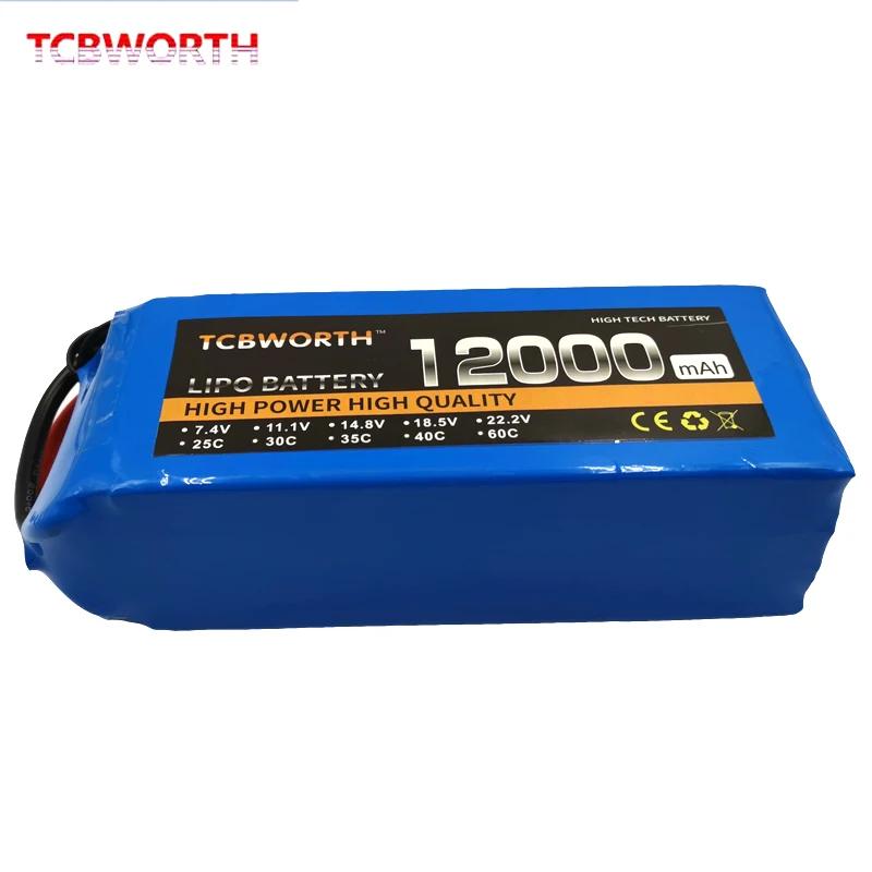 Радиоуправляемый 6S LiPo аккумулятор 22,2 V 12000mAh 25C для радиоуправляемый самолет, Квадрокоптер, батарея для вертолета LiPo 12Ah AKKU TCBWORTH