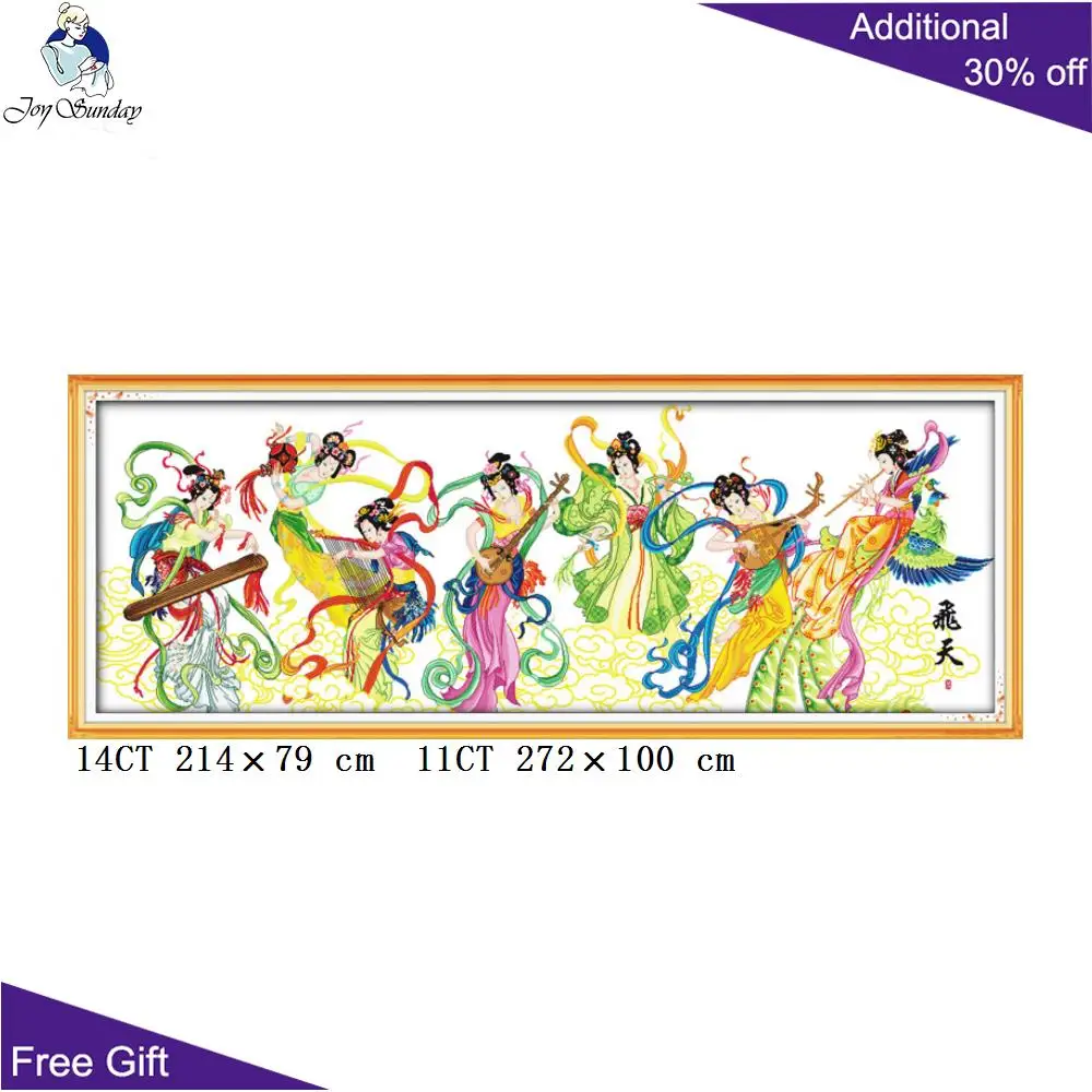

Joy Sunday Chinese Fairy Needlecraft R738 14CT 11CT Counted and Stamped Home Decor Fairy Maiden Embroidery DIY Cross Stitch kits