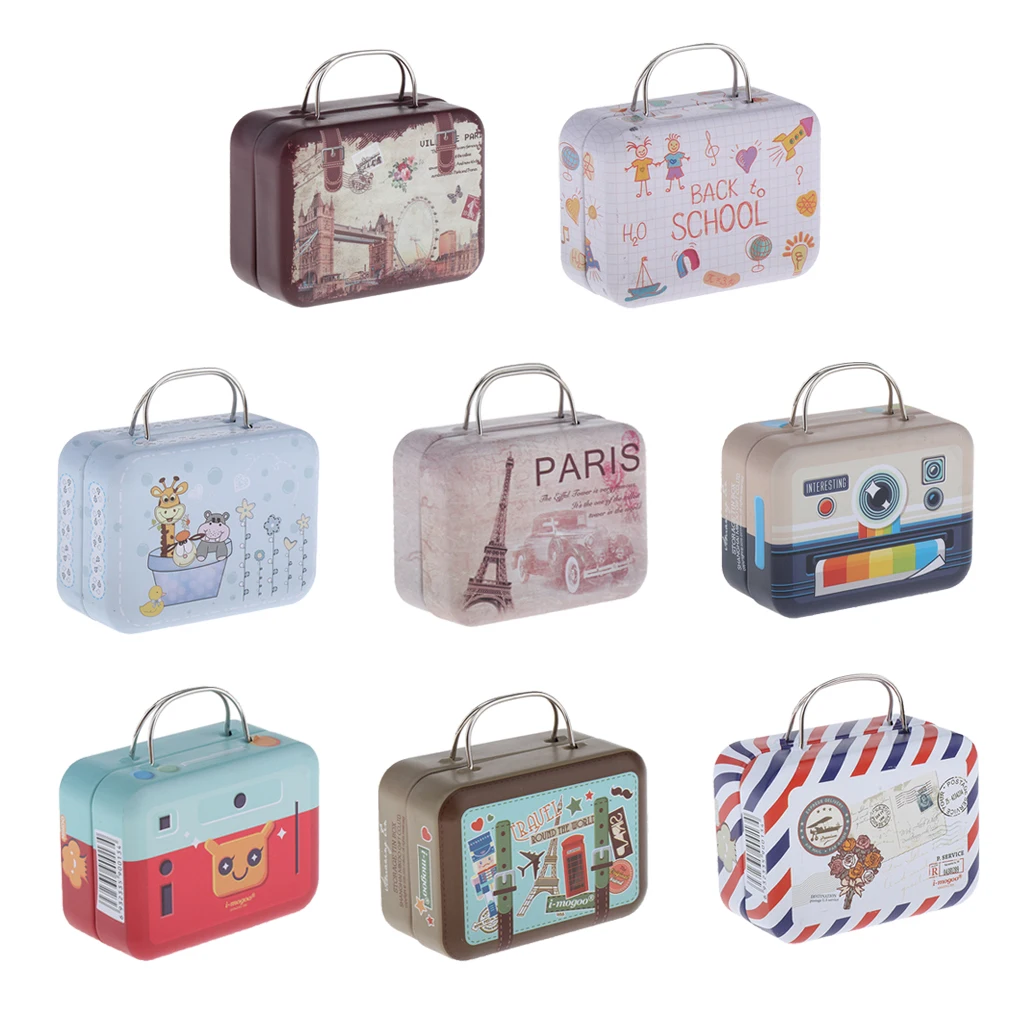 Casa de muñecas en miniatura Hierro 1:12 Caja de equipaje de viaje maleta decoración de casa de muñecas 