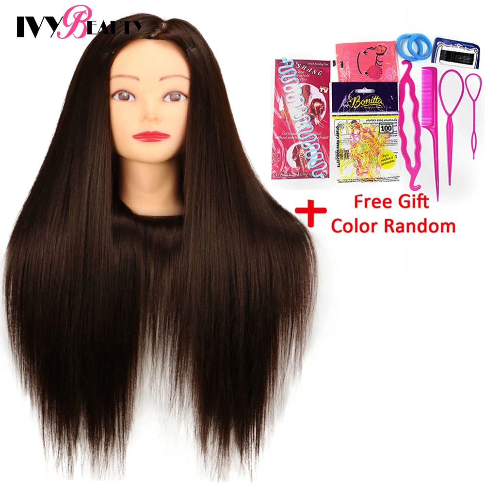 Mannequin- Heads With 65cm Hair For Hairstyles Tete De Cabeza Manniquin Dummy Dolls Head For Hairdresser Practice Hair Styling