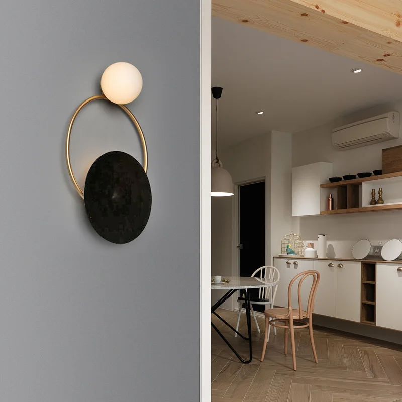 Nordic wall light retro loft wall lamp headlamp art deco lighting glass lampshade wall+lamps kitchen bedside lamp dining room