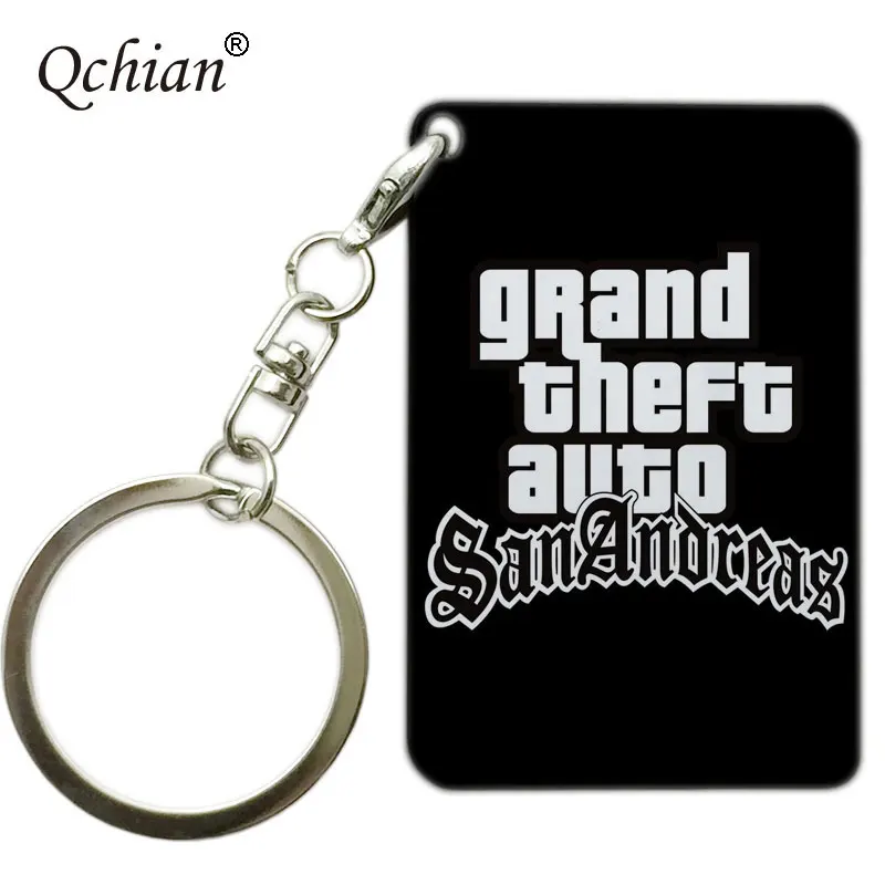 Игра PS4 GTA 5 Grand Theft Auto 5 брелок деревянный брелок для мужчин вентиляторы Grand Theft Авто Rock Звездный брелок пряжки для ключей - Цвет: 14-02K