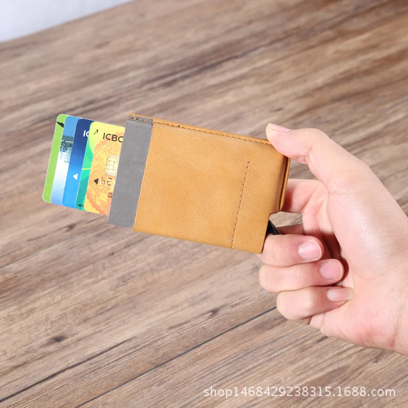 Бизнес Pu металлический кардкейс для мужчин креативный RFID автоматический xin yong ka he бумажник Зажим для карт визитница подарок