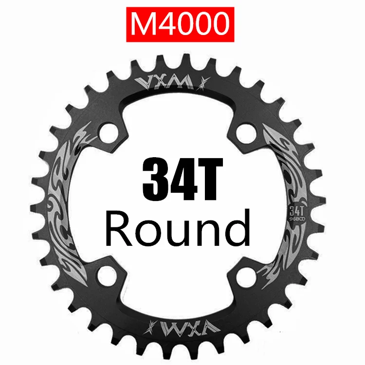 Black 34T Round VXM Велосипедная кривошипная и цепная цепь VXM 96BCD 32 T/34 T/36 T/38 T круглая узкая широкая цепь MTB дорожный велосипед шатун бензопилы запчасти для велосипеда - Цвет: Black 34T Round VXM