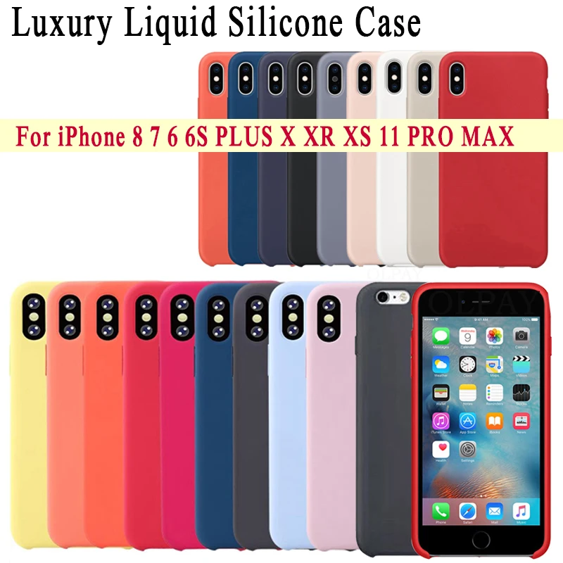 

Luxury Silicone Case For iphone 8 7 6S 6 Plus 11 Pro X XS XR MAX Case on Apple iphone 7 8 plus X 10 Cover case Official Original