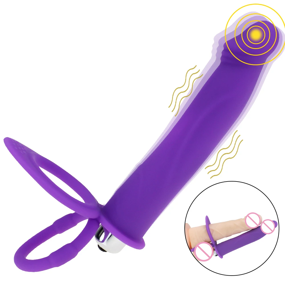 Silicone Double Penetration Penis Vibrator Strap on Dildo Vibrator Anal Plug Prostate Massage Anal Plug