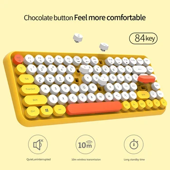 

Wireless Keyboard And Mouse Set Laptop Desktop Computer Cute Keyboard Mouse 2.4G Wireless Numeric Keyboard Color Keys