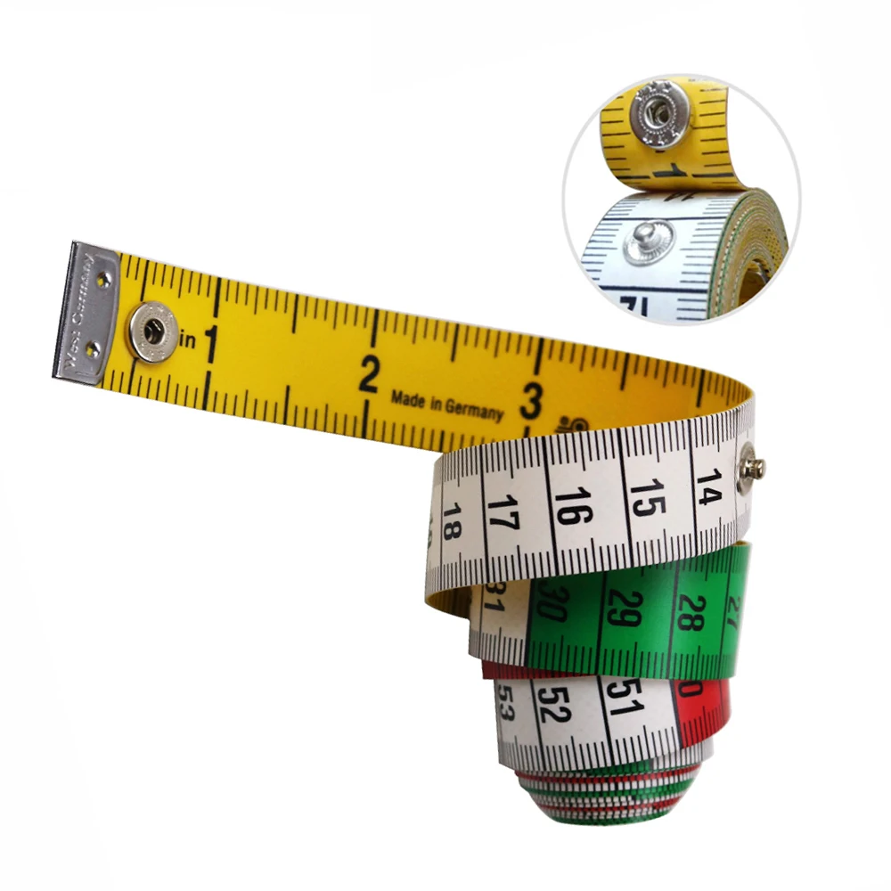 Professional Tailors Tape Measure with snap fastener. Sewing, crafts. 60  in/150 cm.