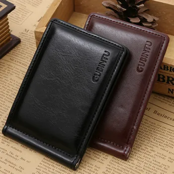 

Casual Men's Wallets Leather Solid Luxury Wallet Men Pu Leather Slim Bifold Short Purses Credit Card Holder Business Male Purse