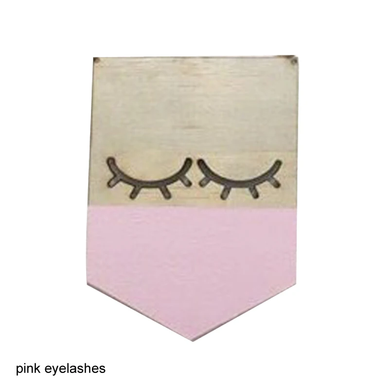pink eyelashes Деревянный подвесной Декор гирлянда орнамент в скандинавском стиле декор для детской фотосессии лозунг баннер детская комната талисман - Цвет: pink eyelashes
