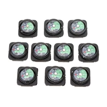 10 pcs Mini Oil Filled Push Compass Set for Bracelets or Parachute cord Bracelets Outdoor Camping Hiking Trips Emergency Surviva