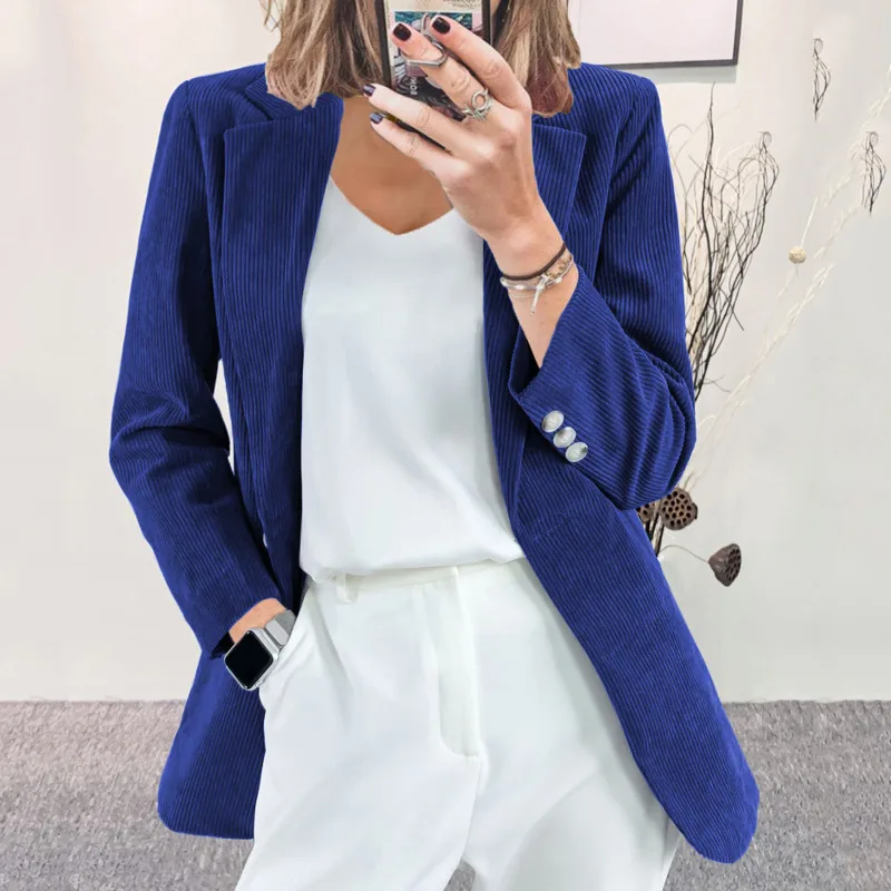 Jackets Women 2021 Blazers New Korean Fashion All-match Slim Long Sleeve Office Street Loose Elegant Vintage Solid Coat | Женская одежда