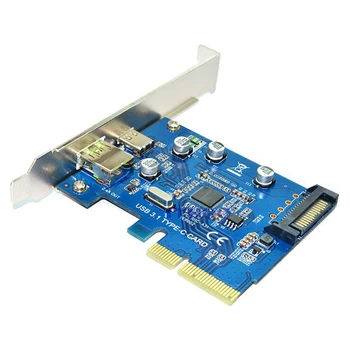 

Extreme Speed USB3.1 Expansion Card PCI-E X4 to TYPE-C ASM1142 Main Control SATA Take Power