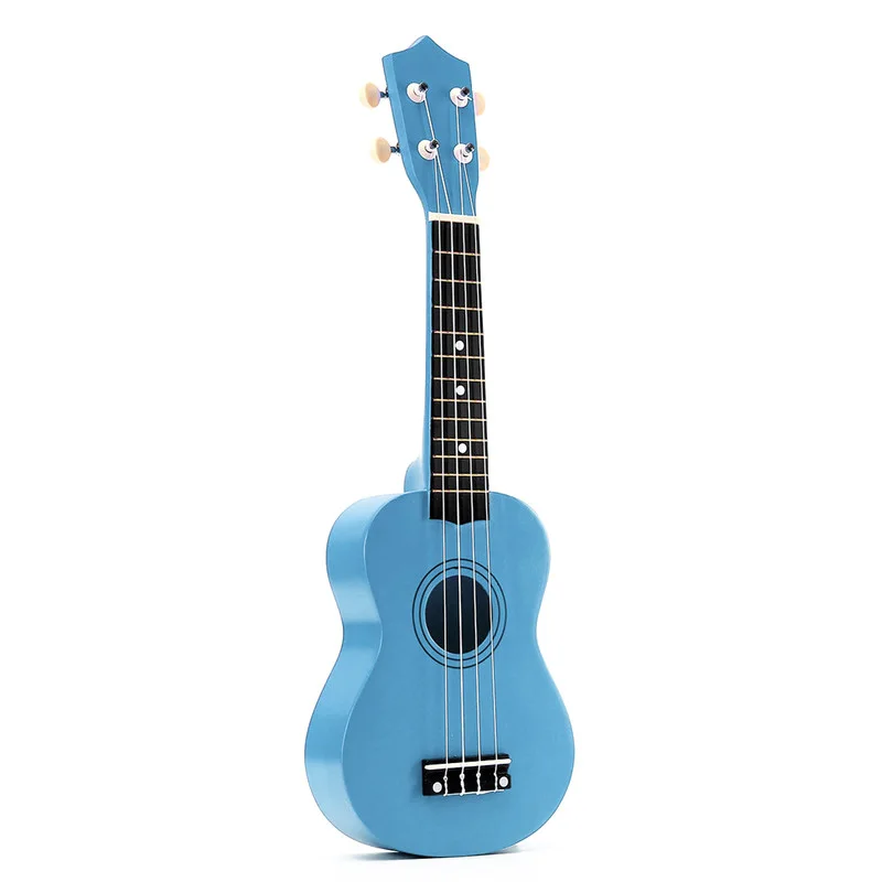 21 inch Soprano Ukulele 4 Strings Hawaiian Guitar Uke+ String+ Pick For Beginners kid Gift - Цвет: Blue