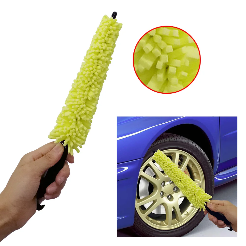 Plastic Car Wheel Wash Brush Handle Vehicle Cleaning Brush Wheel Rims