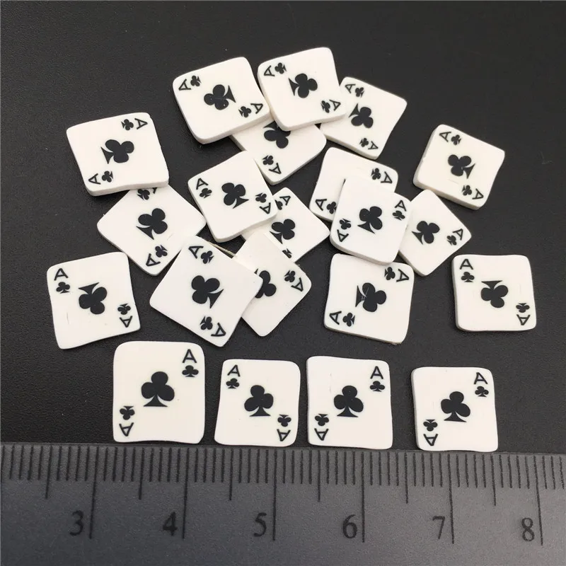 150 г 5-10 мм покерная карточка Fimo Полимерная глина посыпать для детей Diy, мягкая глина для рукоделия/Нейл-арт/украшение для альбома DIY - Цвет: Clubs 8-10mm B