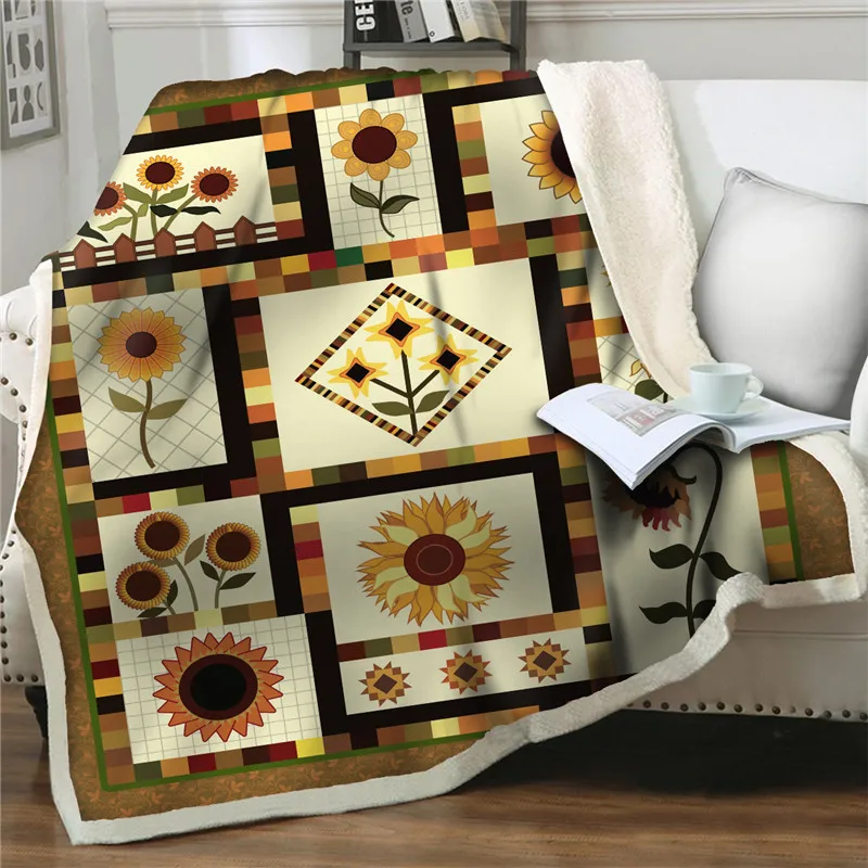 

Sunflower Throw 3D Print Soft Blankets for Beds Home Chair Picnic Travel Camping Quilts Couch Cover Warm Nap Sofa Sherpa Blanket