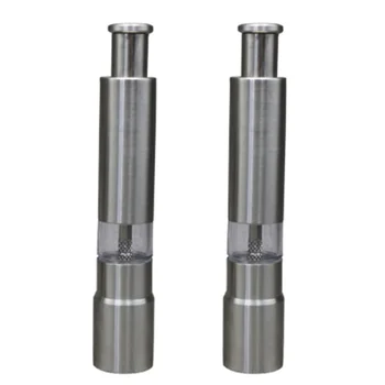 

2Pcs Pepper Pepper Manual Grinding Bottle Stainless Steel Manual Press Type Pepper Mill Pepper Grinder Kitchen Tool