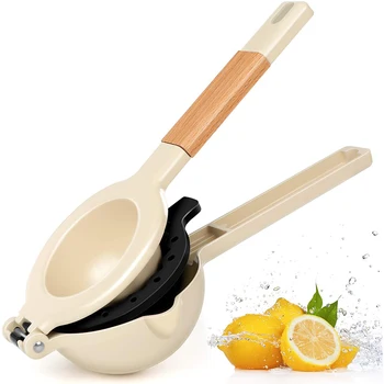 

Lemon Squeezer, Manual Citrus Press Juicer with Seed Catcher and Pour Spout, Large Lime Hand Squeezer